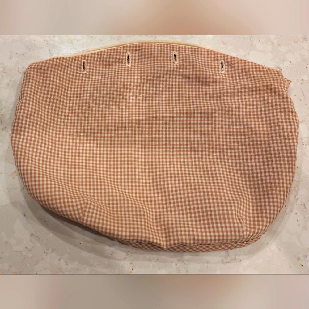 Vintage Bermuda bag cover tan gingham/tan cotton reversible!